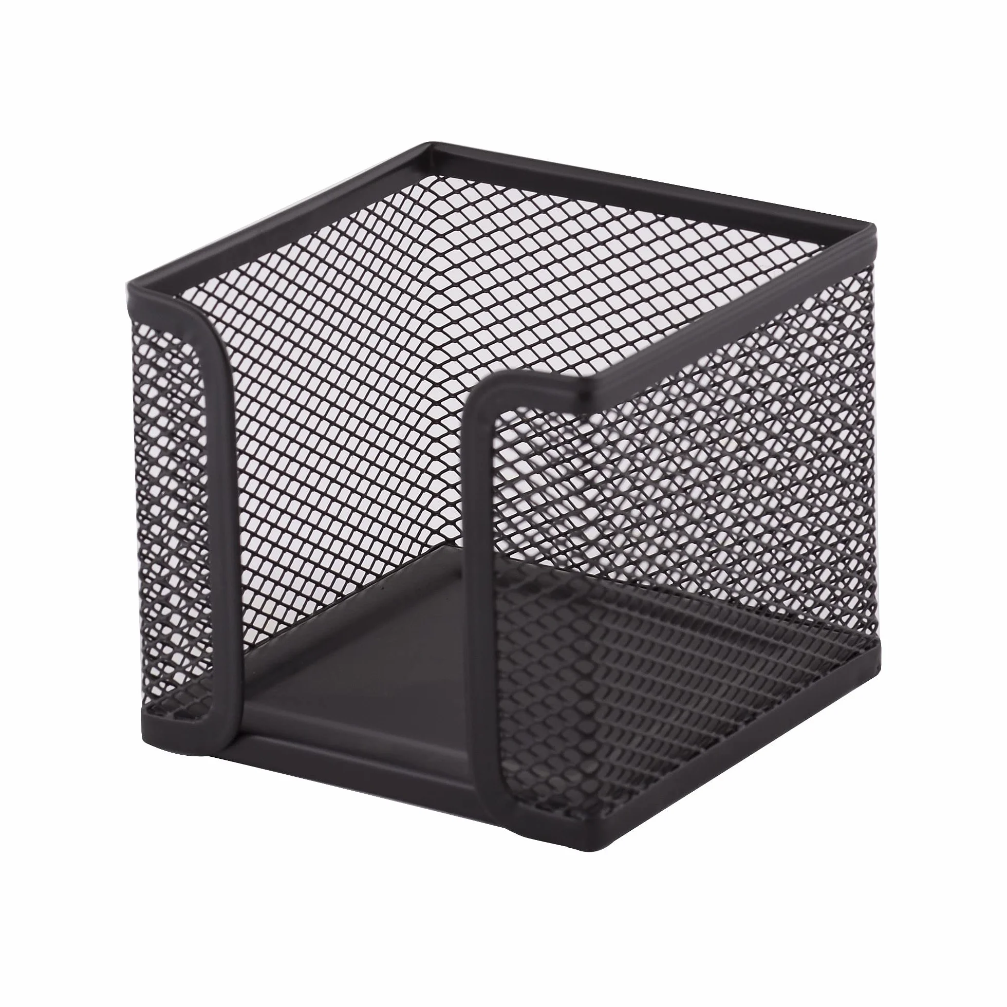 D.RECT Pudełko na karteczki z siatki, skrzynka na karteczki o wyglądzie metalu, 95 x 95 x 80 mm, kolor czarny