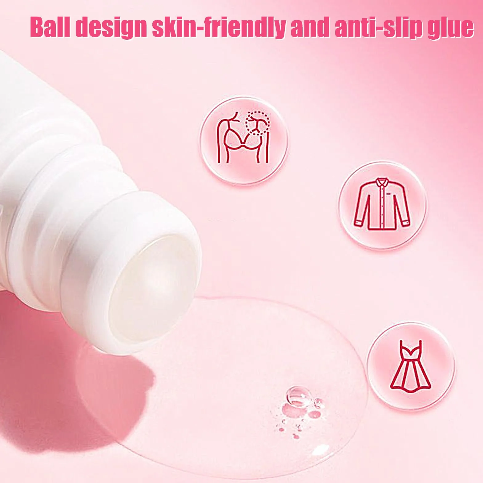 Klej do ciała Roll-On | 20 g klej do skóry i tekstyliów, szybkoschnący, antypoślizgowy, płynna taśma klejąca do odzieży sportowej, bluzek, strojów kąpielowych, bezpieczne trzymanie