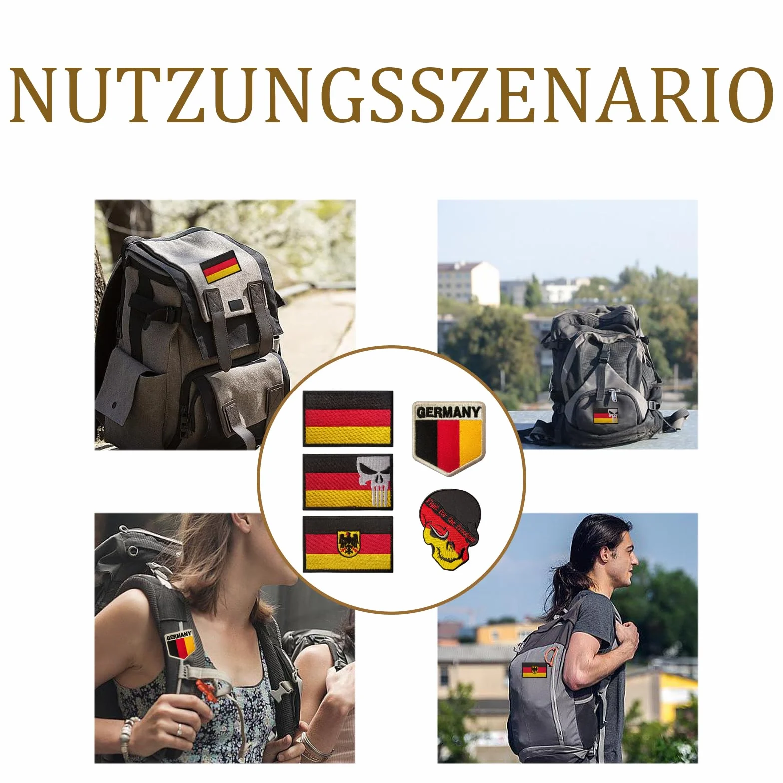 Zestaw 5 łatek do plecaka, trwałe naklejki w Niemczech, ładne, nadają się do plecaków, ubrań, czapek baseballowych, swetrów, mundurów