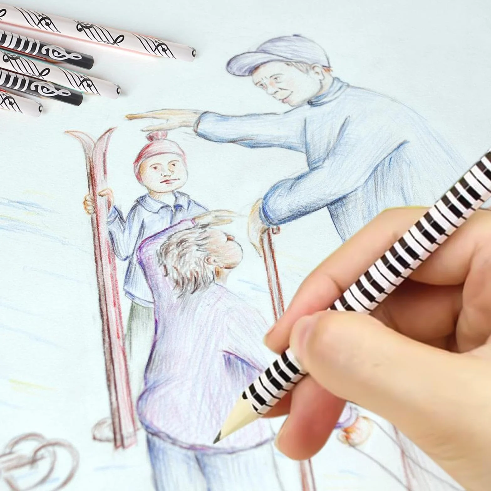 10 sztuk notatek fortepianowych kredki, elementy muzyczne artykuły pa, kreatywne ołówki, zabawne artykuły pa, artykuły pa studenckie.