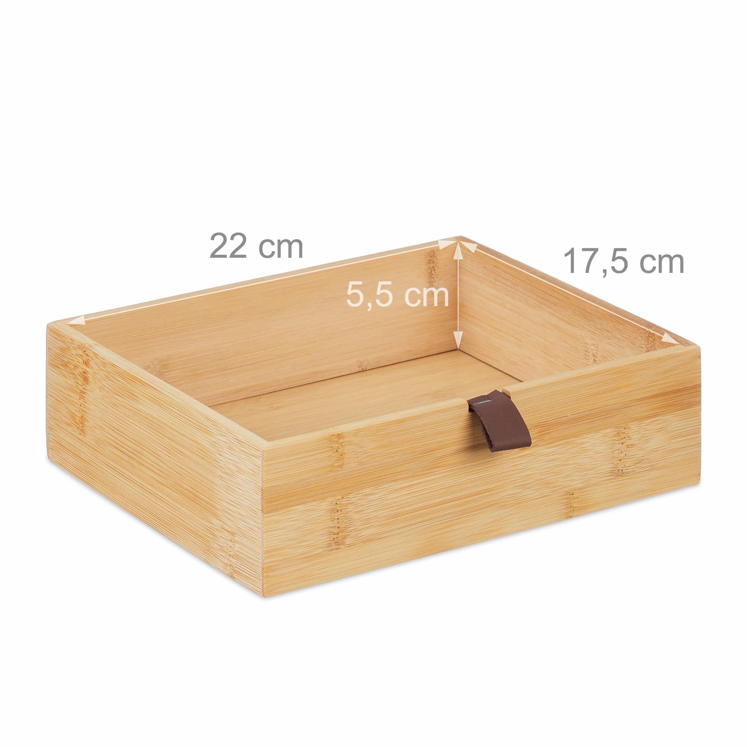 Relaxdays Organizer na biurko, organizer biurowy, 2 szuflady, bambus, skrzynka z szufladami, (wys. x szer. x gł.): 14,5 x 25 x 20 cm, naturalny