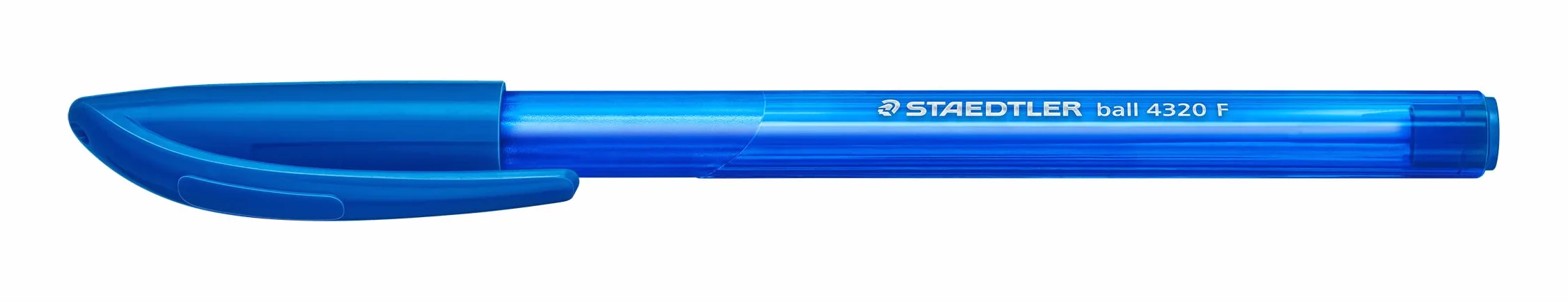 Staedtler 4320 F-3 trójkątny długopis, kolor wkładu niebieski, szerokość linii F ok. 0,7 mm, do wygodnego pisania, 10 niebieskich długopisów w kartonowym etui, 4320 F-3