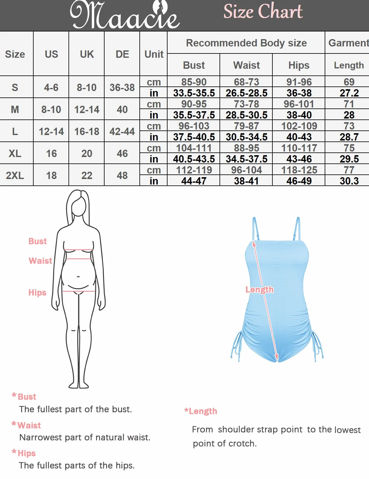 Maacie Damski kostium kąpielowy dla kobiet w ciąży, retro, z regulacją brzucha, regulowany strój ciążowy, bikini, duże rozmiary