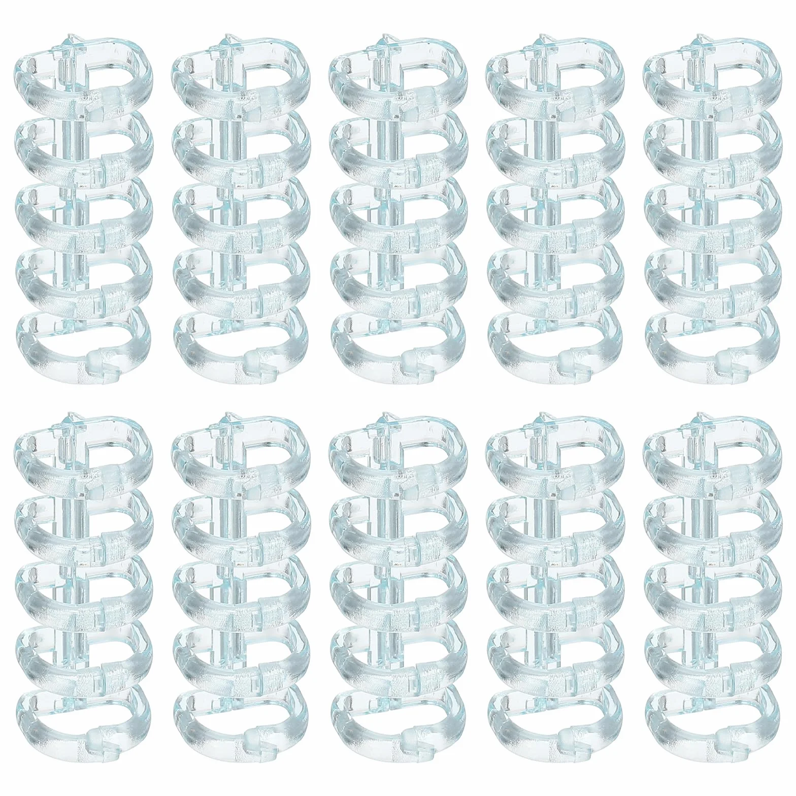 PATIKIL 5-pierścieniowe pierścienie do bindowania, 4,1 cm x 1,5 cm, 10 sztuk, plastikowe, okrągłe, luźne, foliowe, do notatnika, albumu i materiałów biurowych, przezroczyste, niebieskie