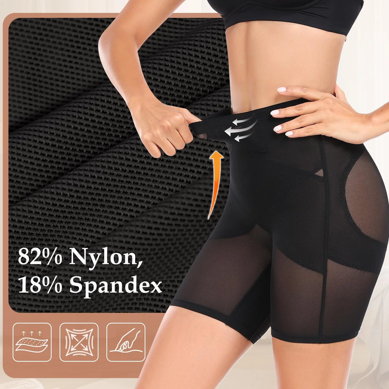 Tuopuda Majtki wyszczuplające brzuch, damskie spodnie modelujące figurę, bielizna modelująca sylwetkę, bielizna modelująca sylwetkę, bielizna modelująca z nogawkami, Tummy Control