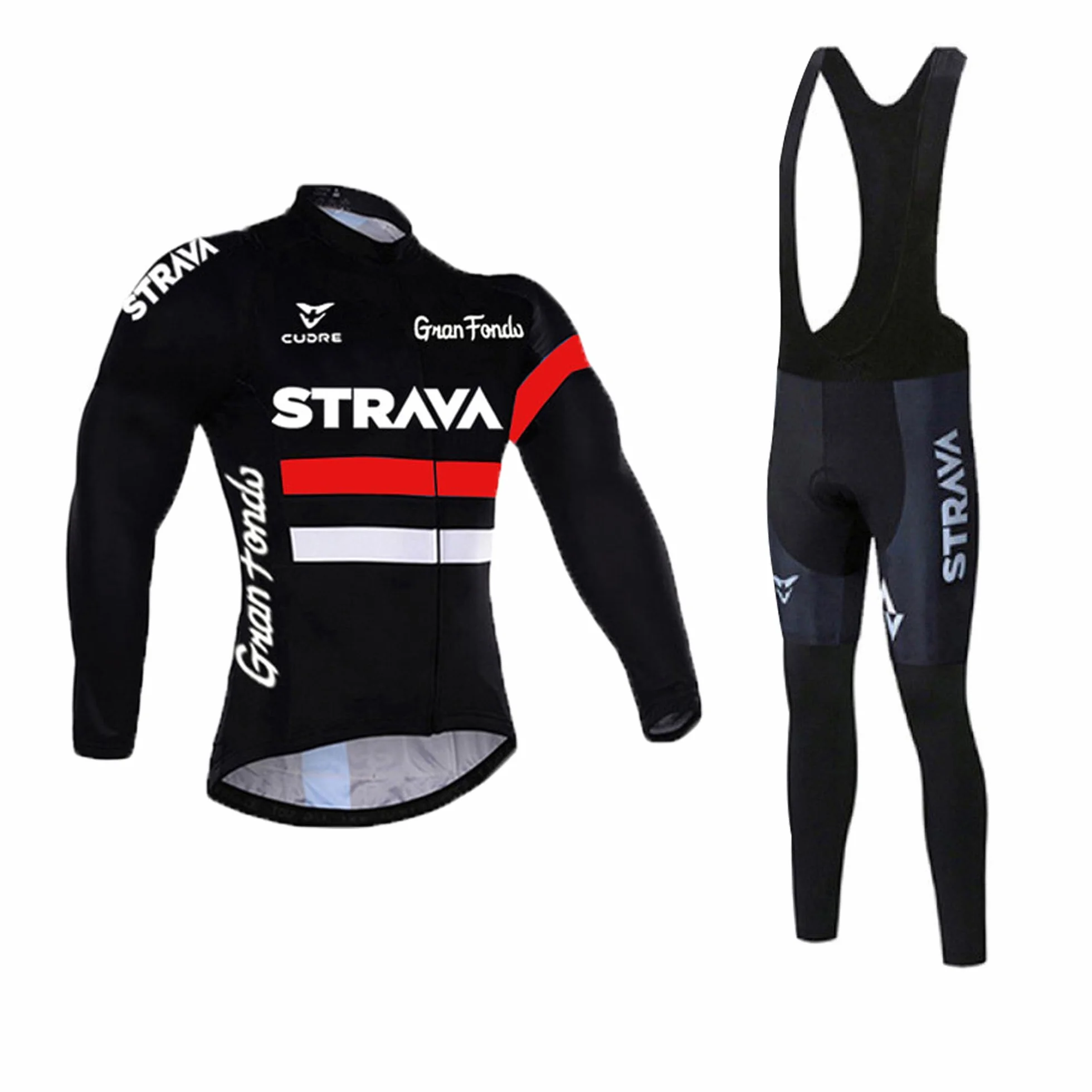 Męska odzież rowerowa Zimowa odzież rowerowa Odzież rowerowa Polar kombinezon rowerowy + wyściełane spodnie z żelową podkładką 3D oddychająca sportowa