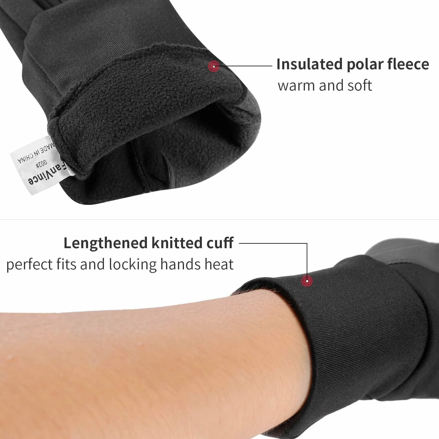 FanVince Gloves Men's Winter Work Gloves Winter: Cycling Gloves Thermal Gloves Women's Winter Gloves Touchscreen Thermal Waterproof Cycling Man Running Gloves