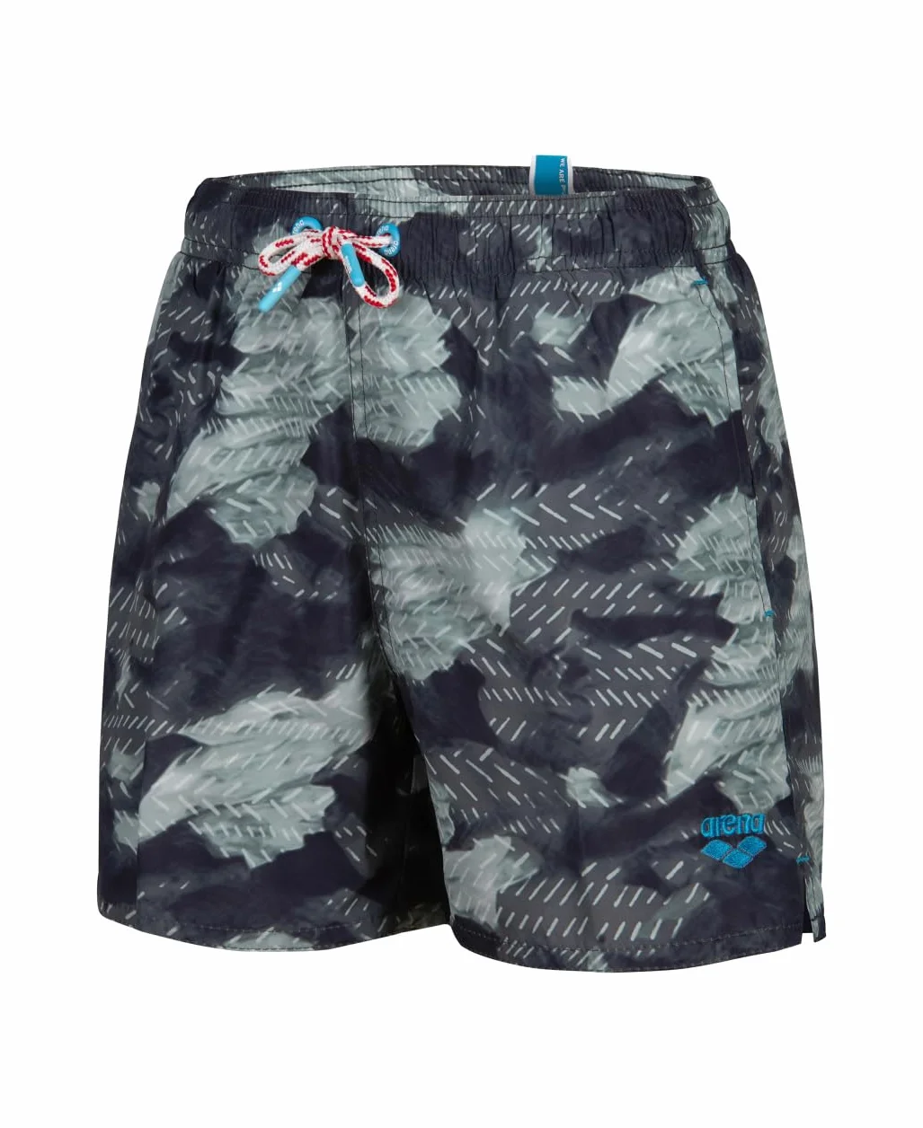 Arena Boy's Water Prints Bokserki plażowe Ao Short, Asfalt-multi, 6-7 lat