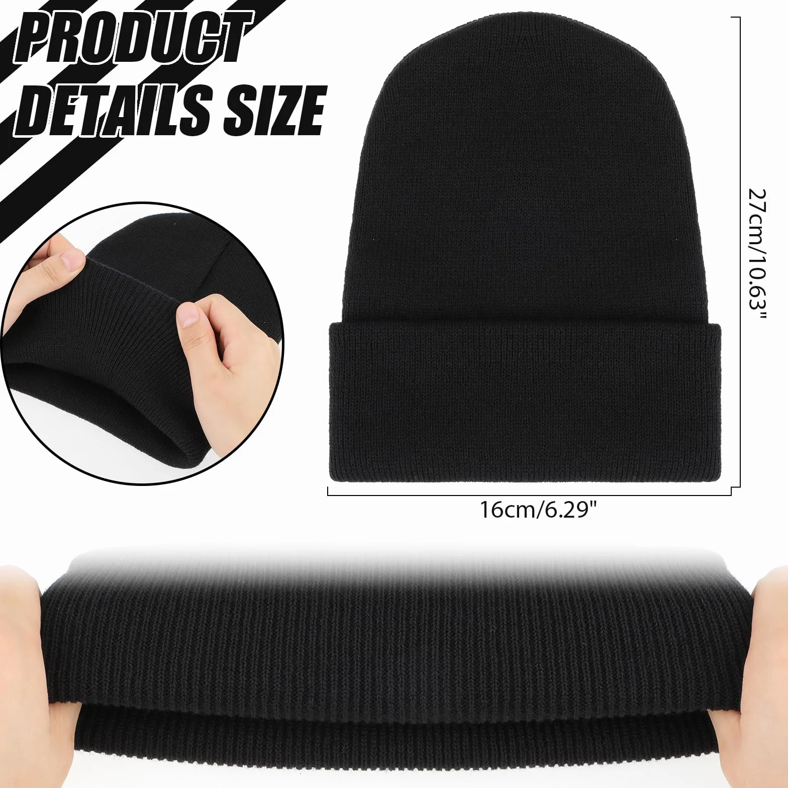 DIVINA VITAE Dzianinowa czapka beanie dla mężczyzn i kobiet, zimowa czapka z mankietem, miękkie, gruba ciepła elastyczna czapka z dzianiny