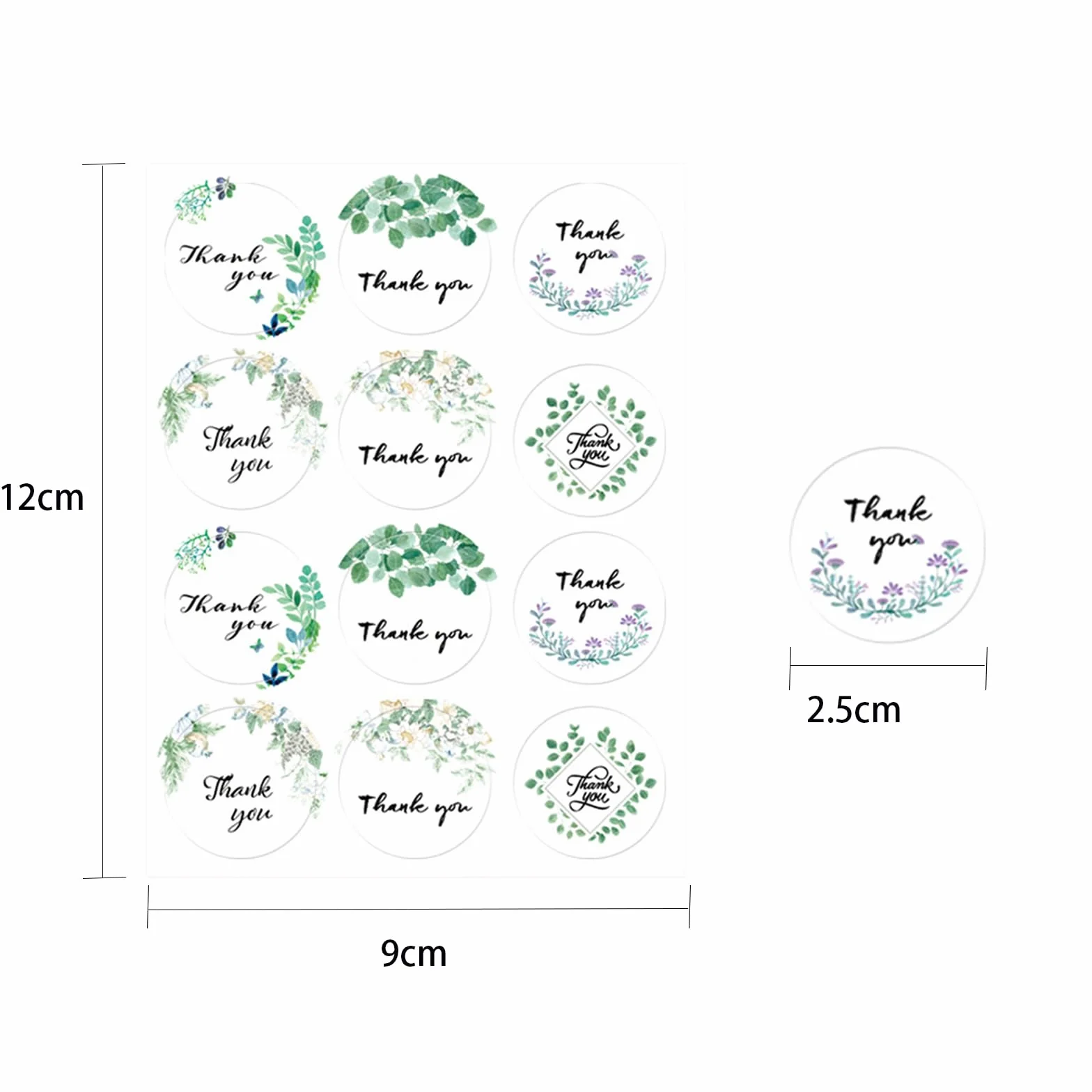 120 sztuk naklejek z podziękowaniami 2,5 cm, naklejki wielokrotnego użytku, naklejki na prezent ślubny, naklejki z podziękowaniami za papierowe torby, koperty i pudełka na prezenty ślubne