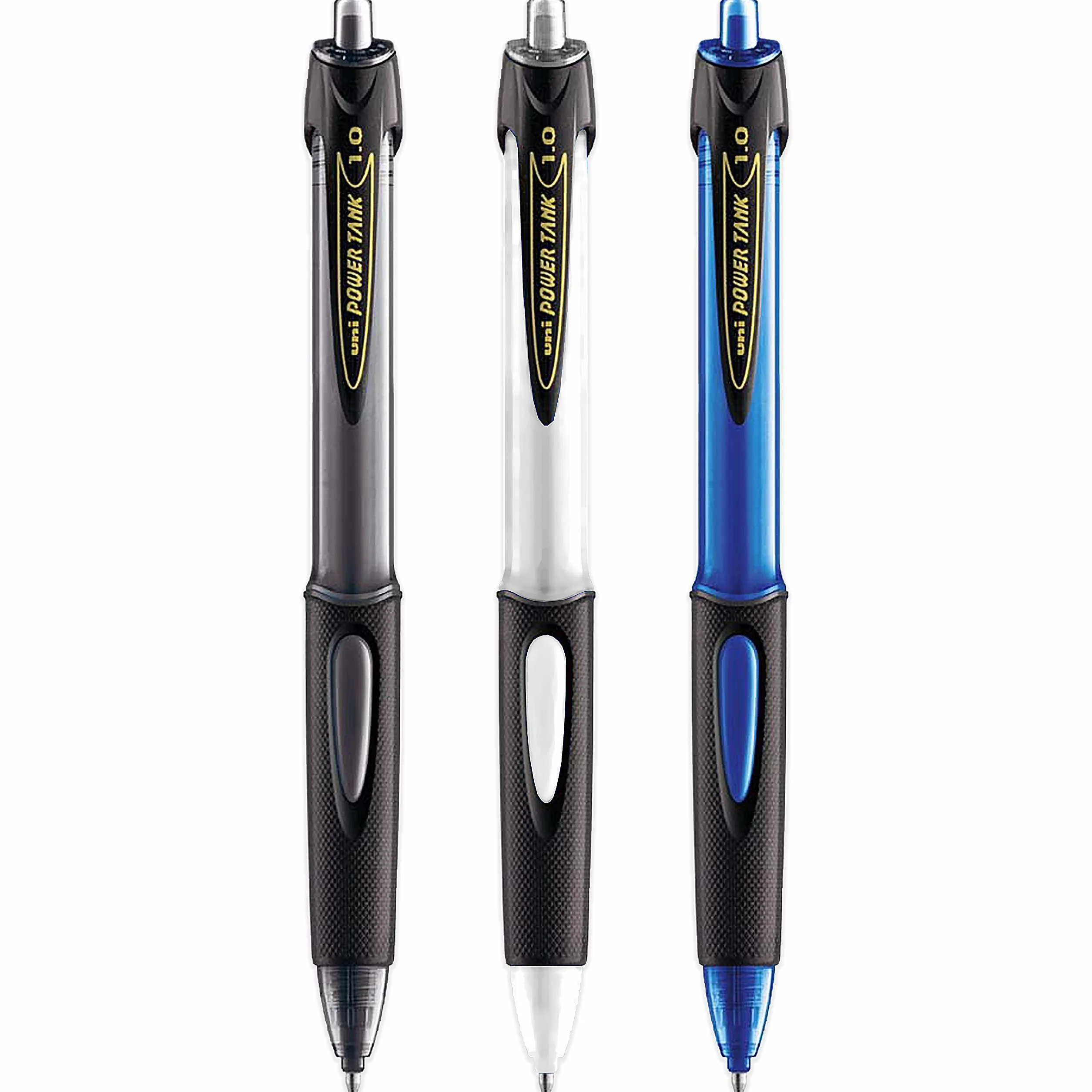 uni-ball SN-220 Power Tank Wysuwany długopis - 1.0mm - Czarny, Biały i Niebieski - Opakowanie 3 szt