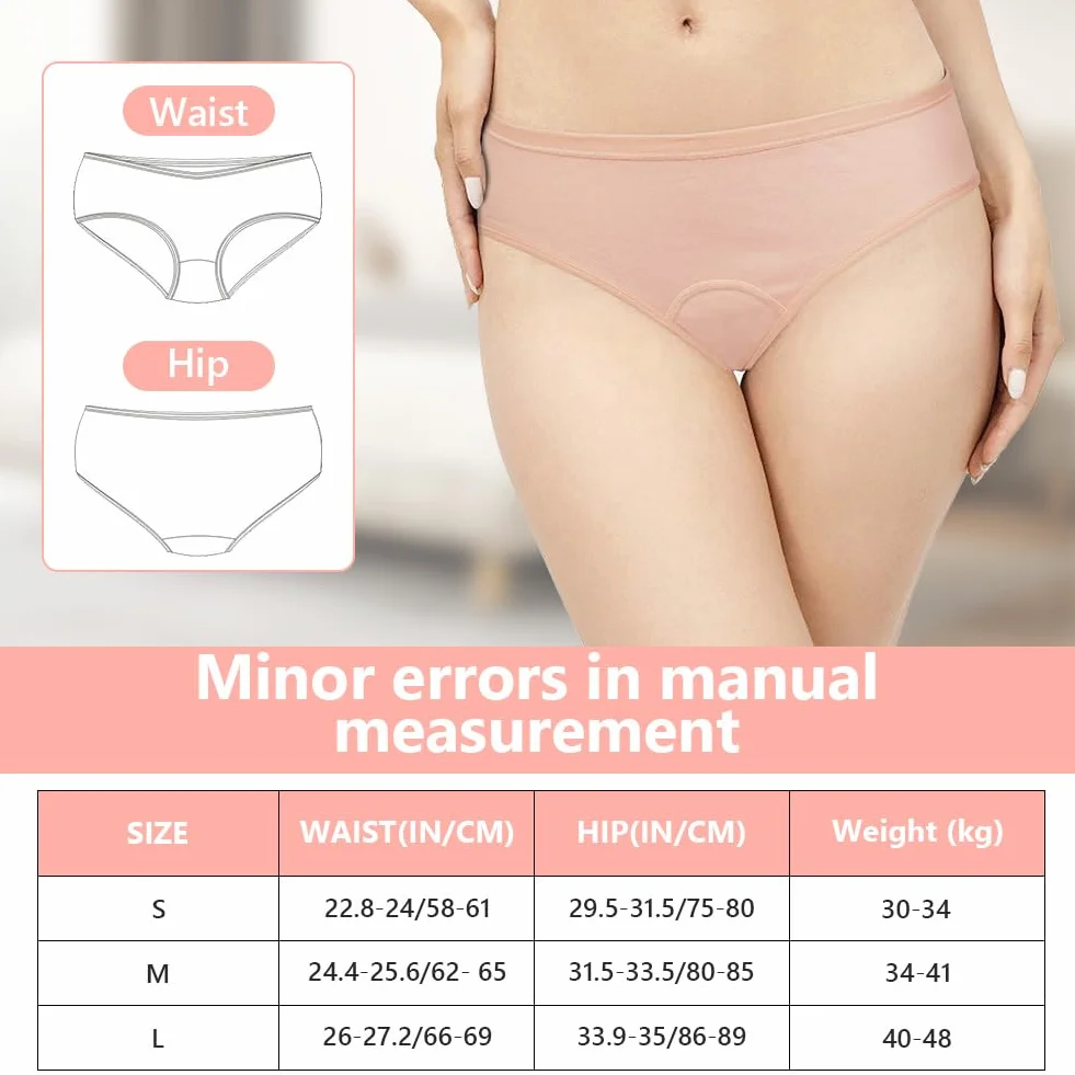 AUYAO Bielizna dla dziewcząt, 3 sztuki, majtki okresowe, bielizna miesiączkowa, bezszwowa, bielizna menstruacyjna, dla nastolatków, nadaje się do prania, majtki menstruacyjne, dla nastolatków