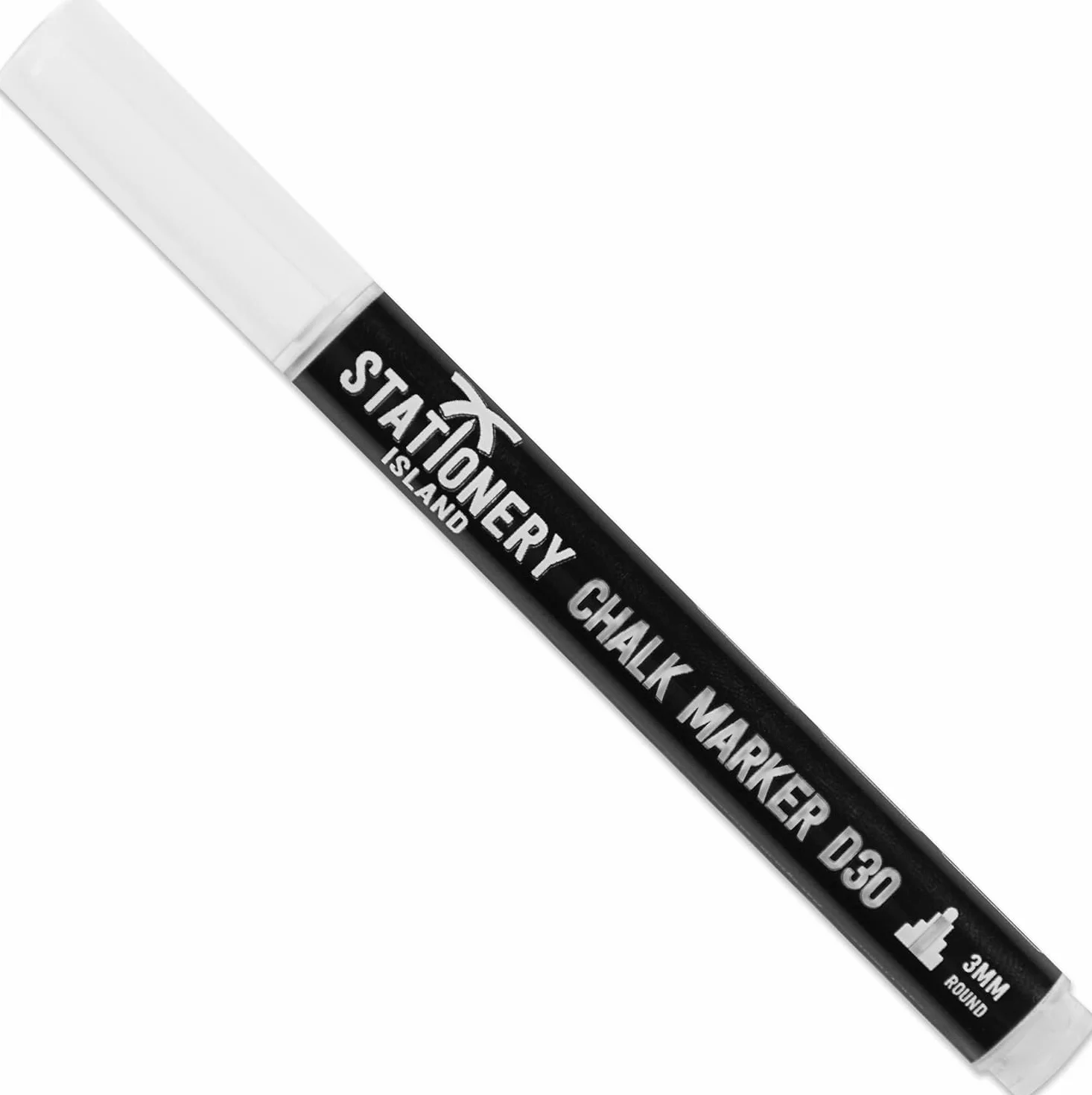 Stationery Island biały Długopis kredowy - markery kredowe, sucho wycieranie pisaki kredowe, długopisów kredowych, Wysokiej jakości Długopisy kredowe (3mm - 1 opakowanie)