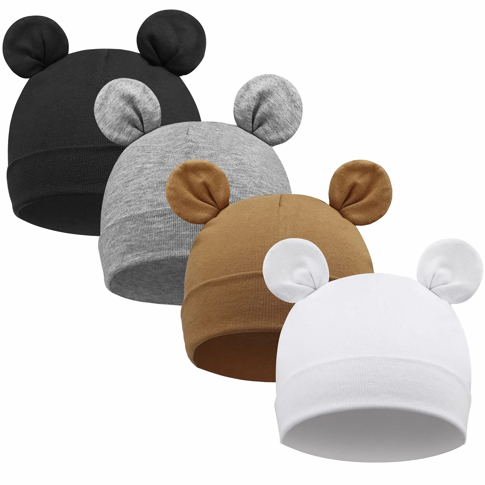 DRESHOW 4 Sztuk Czapka dla Niemowląt Noworodek Maluch Miękka Urocza Dzianinowa Czapka Czapki Szpitalne dla Chłopców Niemowląt Czapka Beanie