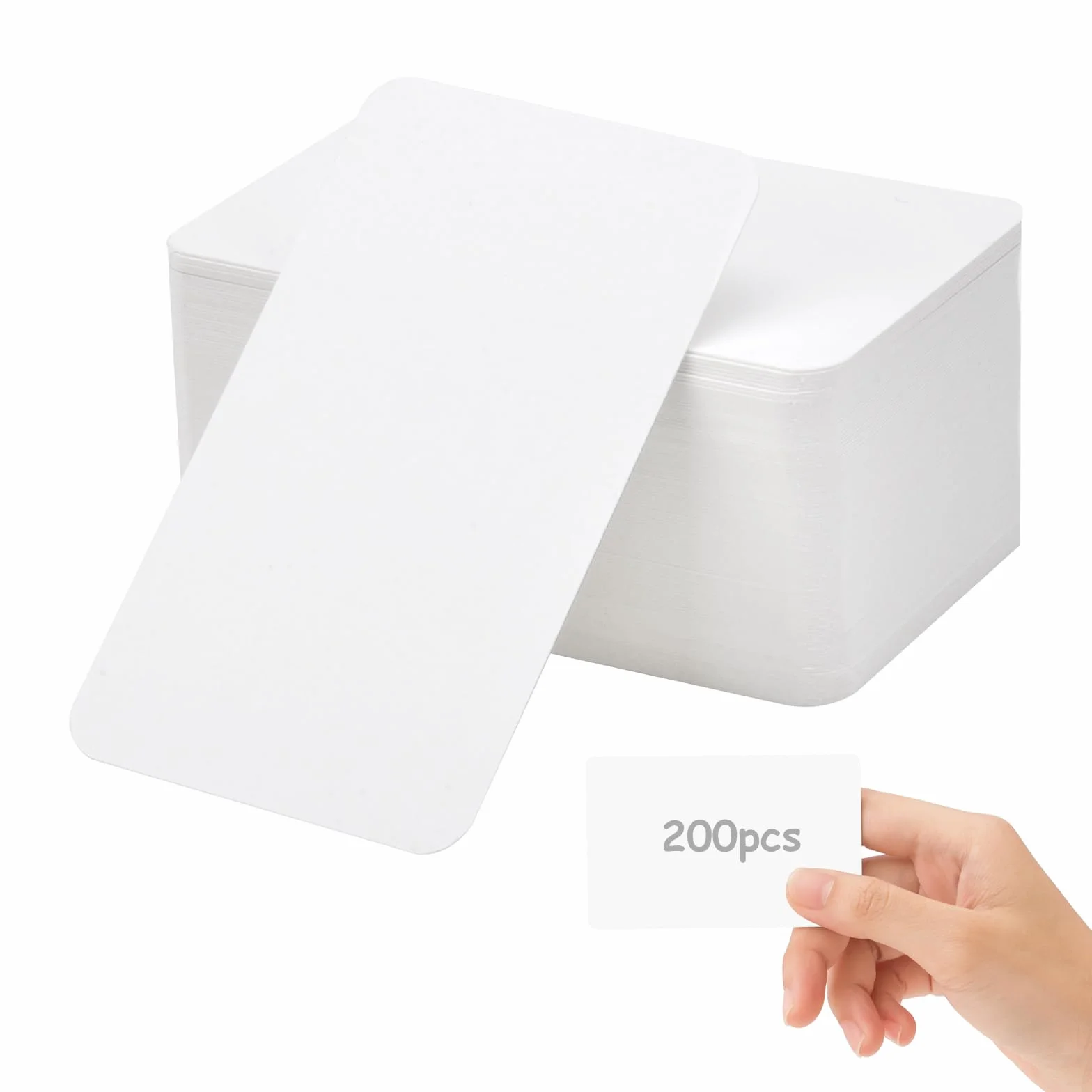APOMOONS 200 sztuk pustych kart papierowych, karty do nauki, puste karty do gry, wizytówki z papieru, 9 x 5,5 cm, białe karty z papieru kraftowego do samodzielnego projektowania, do DIY, szkoły, biura