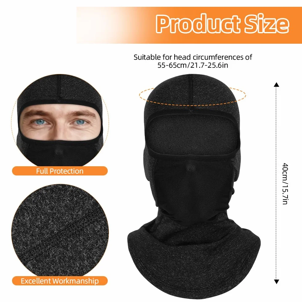 AUYAO Kominiarka maska narciarska wiatroszczelna termiczna lekka osłona na szyję dla mężczyzn/kobiet osłona na całą twarz czapka na szyję skimask chusta wielofunkcyjna czapka szalik lub motocykl jazda