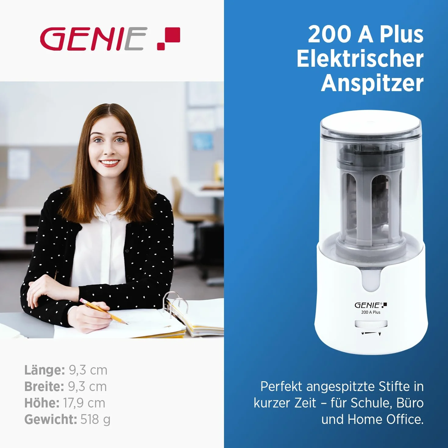 GENIE 200 A Plus, elektryczna temperówka, biała