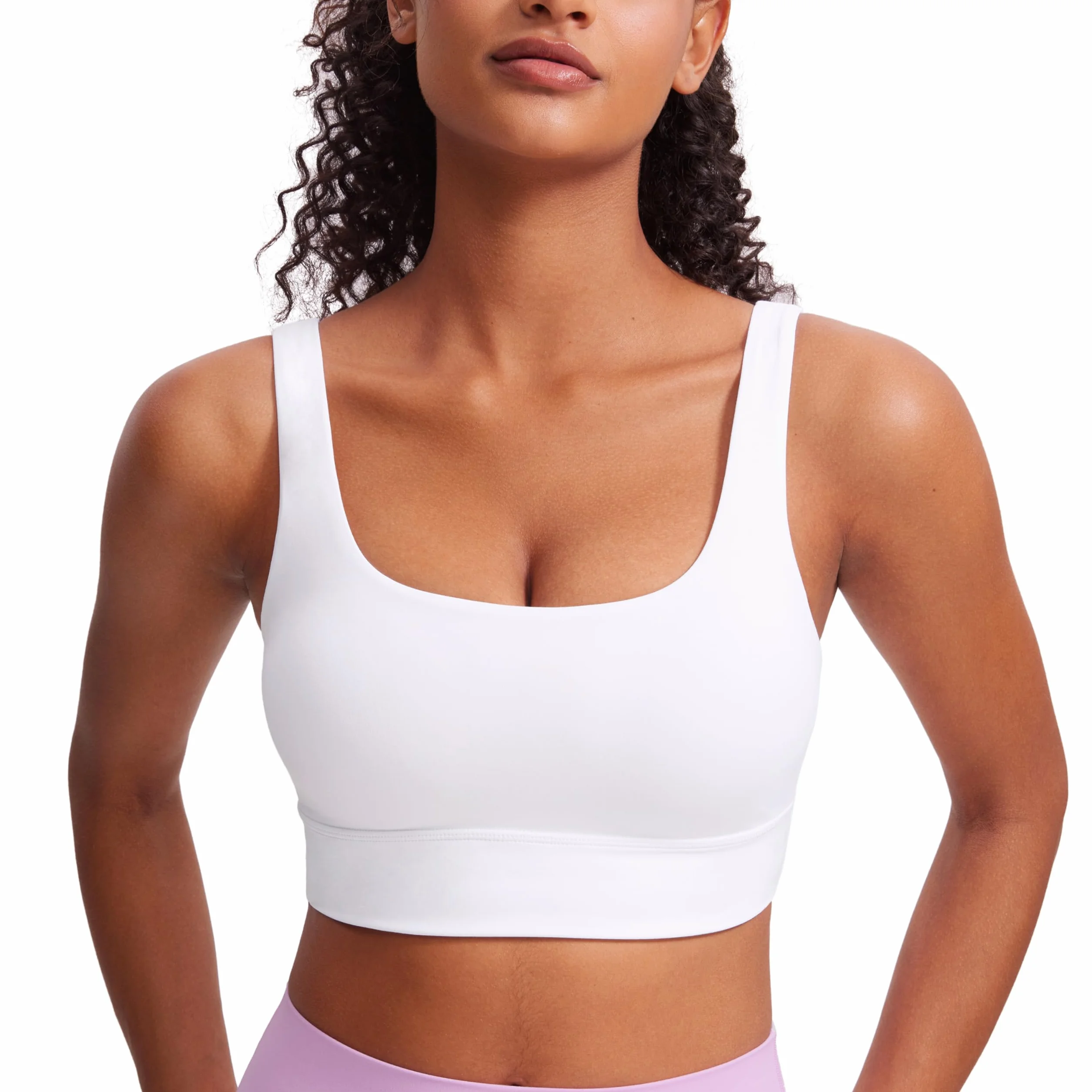 CRZ YOGA Biustonosz sportowy Butterluxe Womens U Back – dekolt w serek, usztywniany, niski poziom uderzeń, do ćwiczeń, z wbudowanymi wkładkami