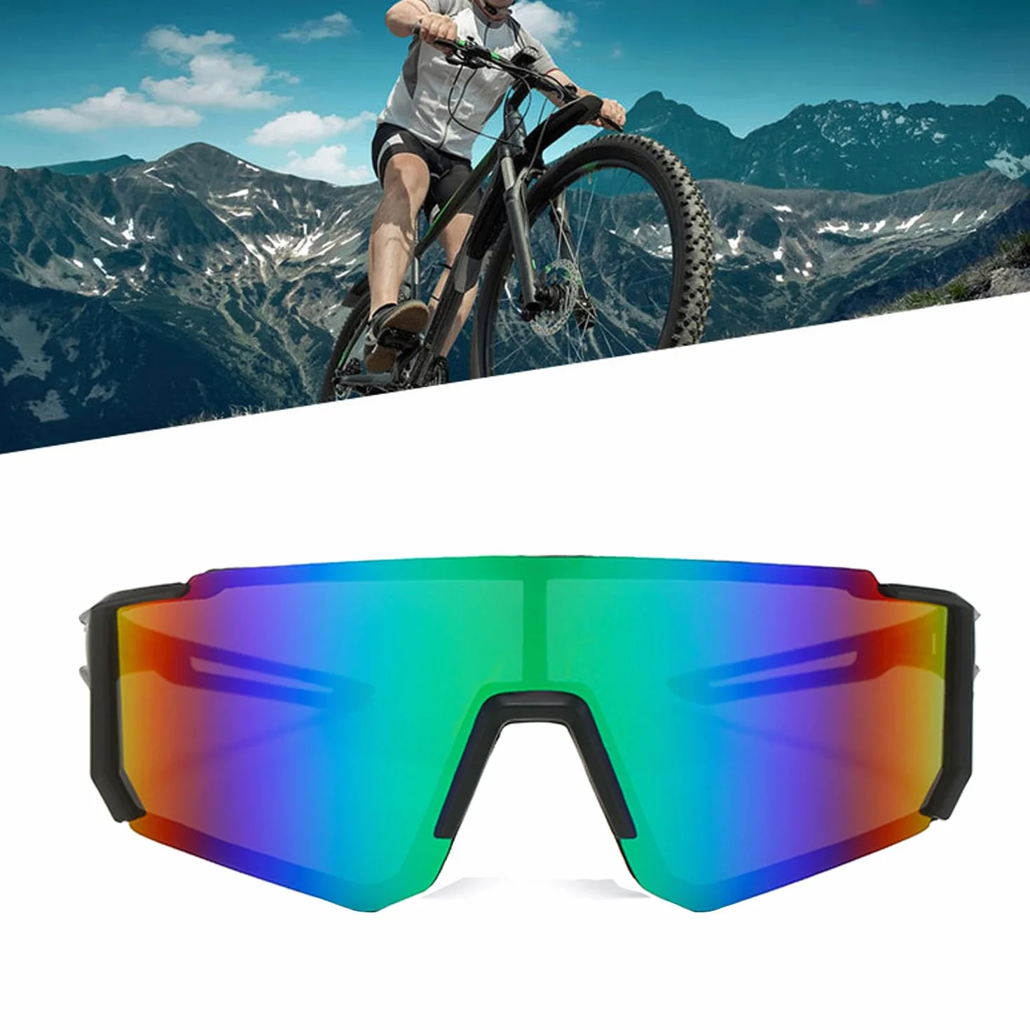 Sportowe okulary przeciwsłoneczne dla mężczyzn i kobiet, okulary przeciwsłoneczne z polaryzacją do aktywności na świeżym powietrzu, MTB, jazdy na rowerze, jazdy na rowerze, jazdy na nartach,