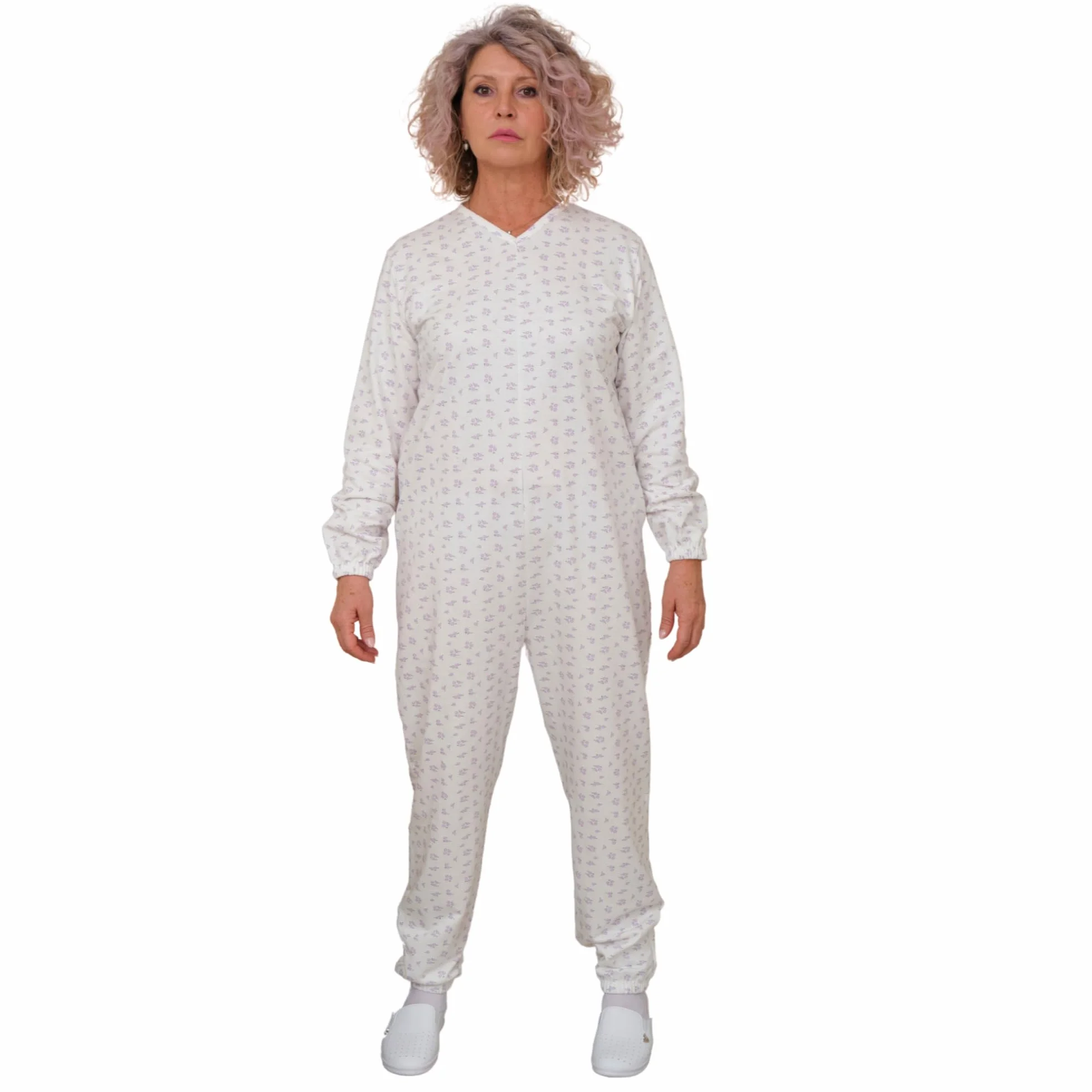 FERRUCCI COMFORT Zimowa piżama zdrowotna dla osób starszych - 9012F - unisex - odpowiednia na zimę - plusz