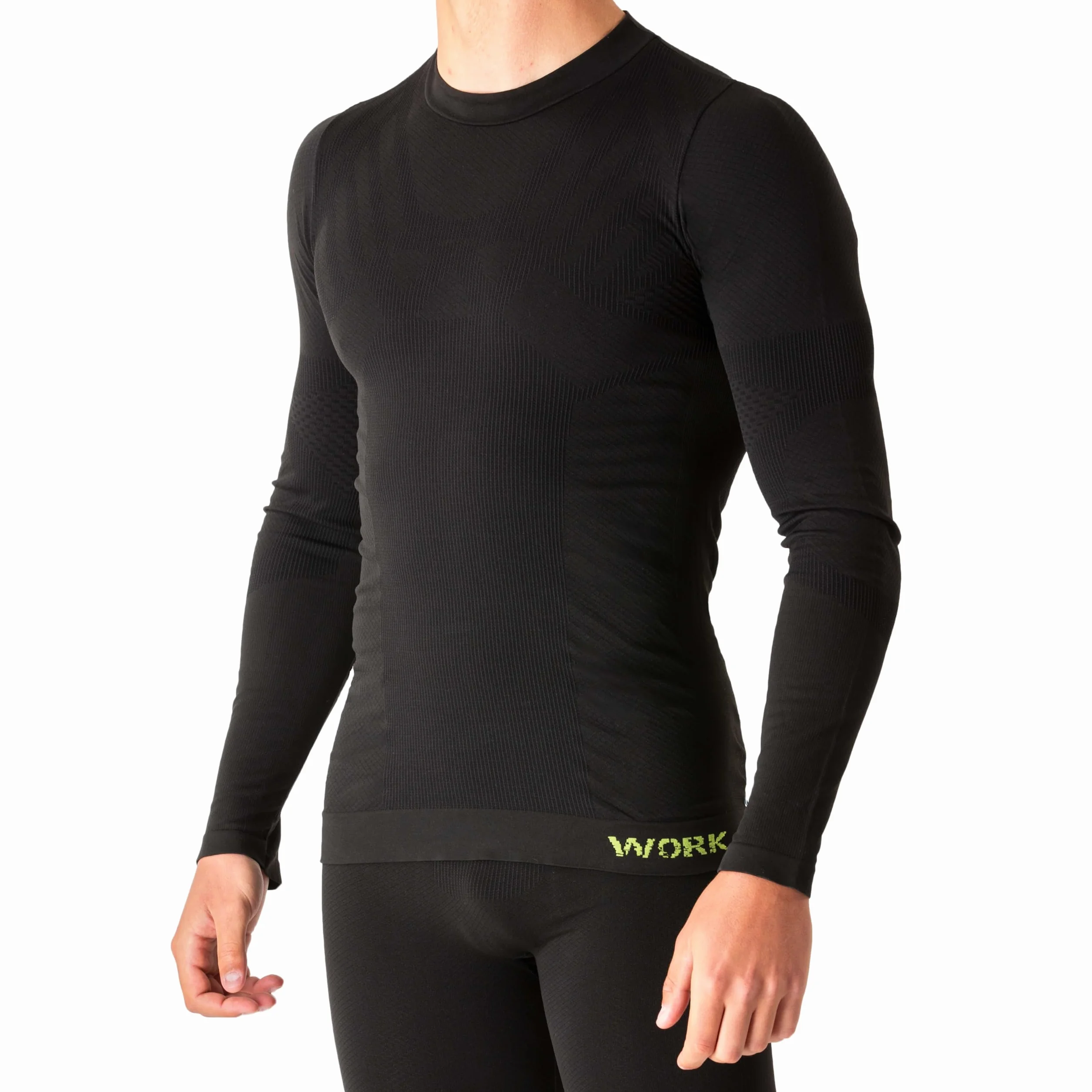 NOLOGO Work Termiczna Lupetto Mężczyźni - Sportowa Bielizna Termiczna Stretch i Oddychająca, Odzież Termiczna, Bezszwowa Koszulka Termiczna - Made in Italy