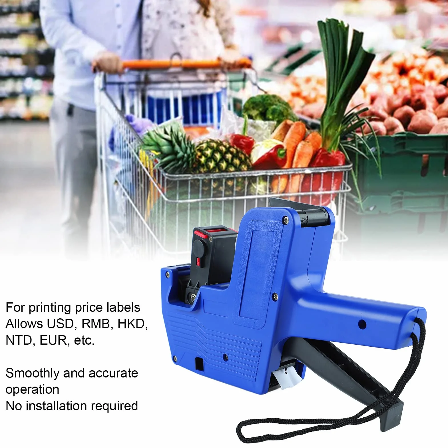 8-cyfrowy Pistolet Do Etykietowania Cen, Pistolet Cenowy Z 3 Rolkami Papieru Etykietowego 3 Kółka Atramentowe Wyczyść Drukarkę Etykieciarka Cenowa, Drukarka Etykiet Zestaw Pistoletów Cenowych Do Sklep