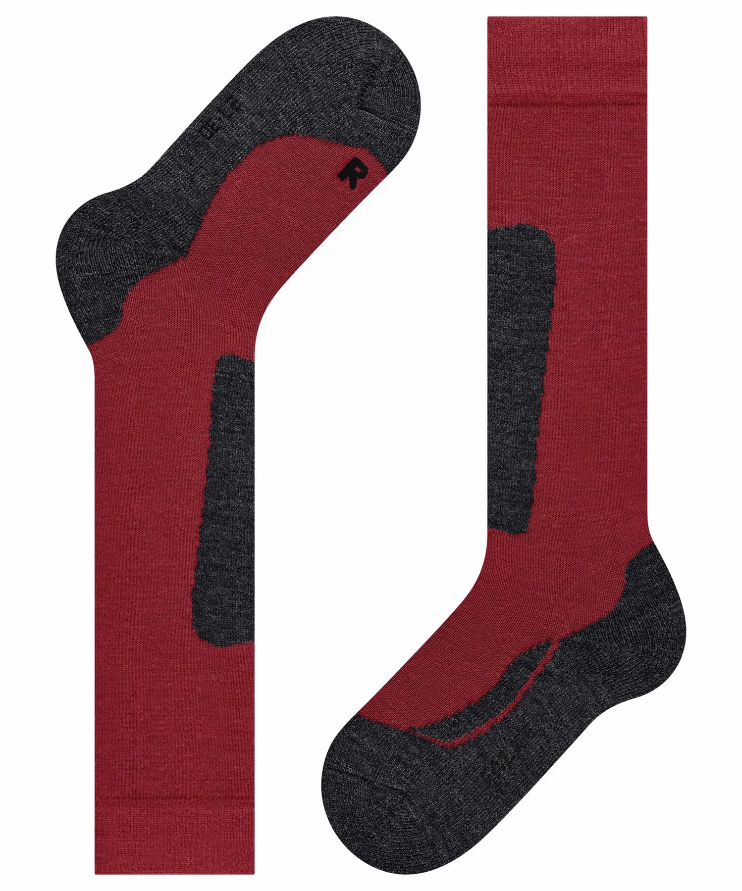 FALKE Uniseks - dzieci Skarpety narciarskie Active Ski K Kh Wełna ciepłe grube 1 Para, Czerwony Lipstick 8000, 31-34