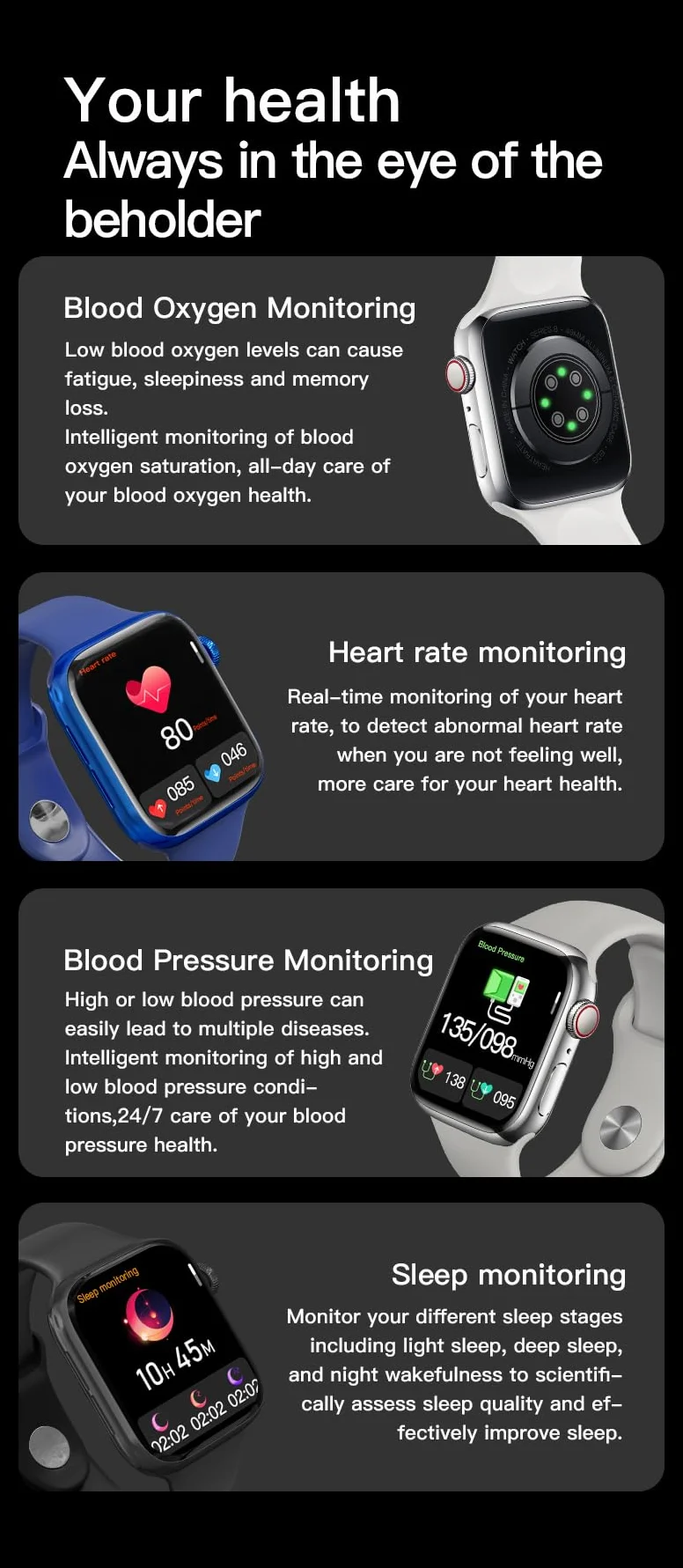 2023 Watch 9 Max Smart Watch Men Body Temperature BT Call NFC Always on Display Fitness Women Series 8 Smartwatch dla iOS Android (czarny)