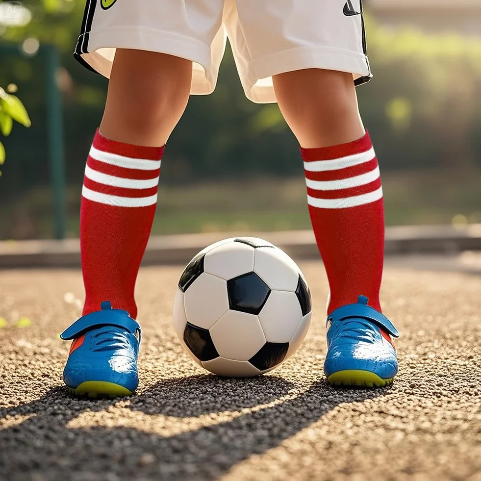 Skarpetki piłkarskie dla dzieci w wieku 4-6 lat, 2 pary, dziecięce skarpetki piłkarskie dla chłopców i dziewcząt, trening sportowy, występy piłki nożnej, skarpety kostiumowe