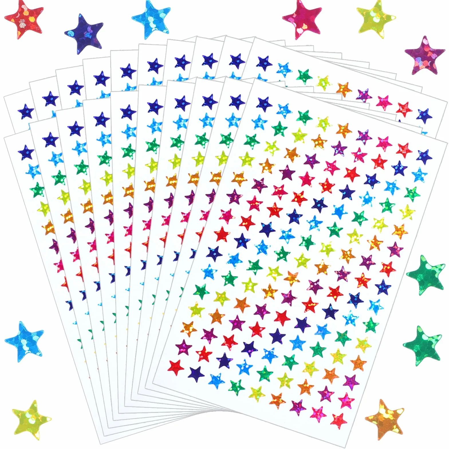 2700 sztuk kolorowych naklejek z gwiazdami, 8 mm, gwiazdy, brokatowe, gwiazdy, naklejki na prezent, kalendarz, nagrody, kartki z życzeniami, rzemiosło artystyczne