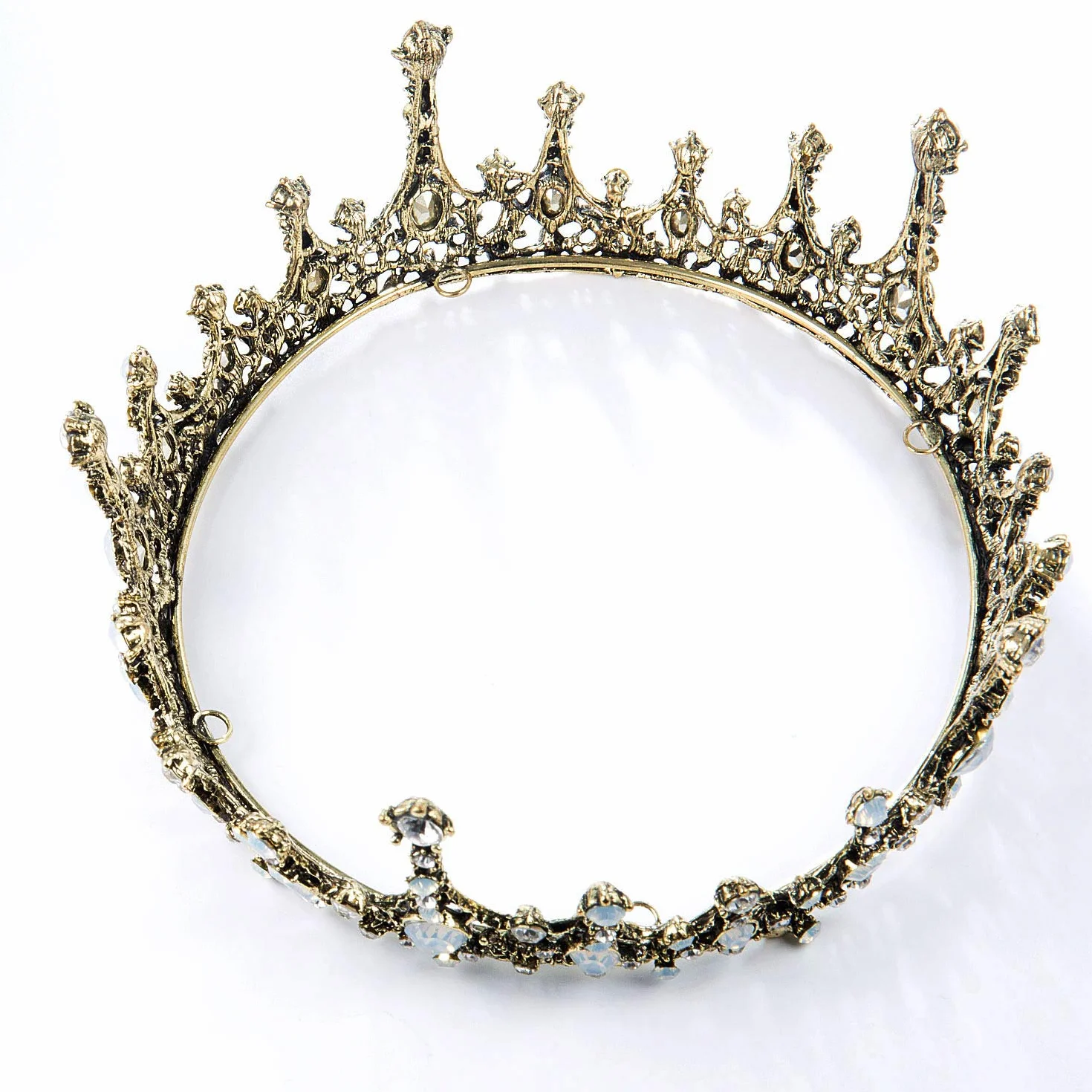 Czemo diadem księżniczki, tiara, z kryształkami Strass, barokowa korona królowej, na wesele, uroczystości, przyjęcia