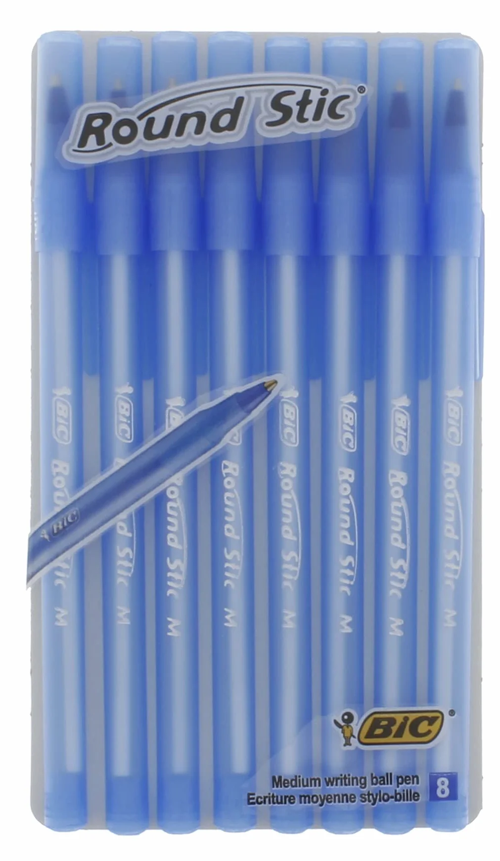BIC Round Stic długopis, grubość kreski, niebieski, 8 szt