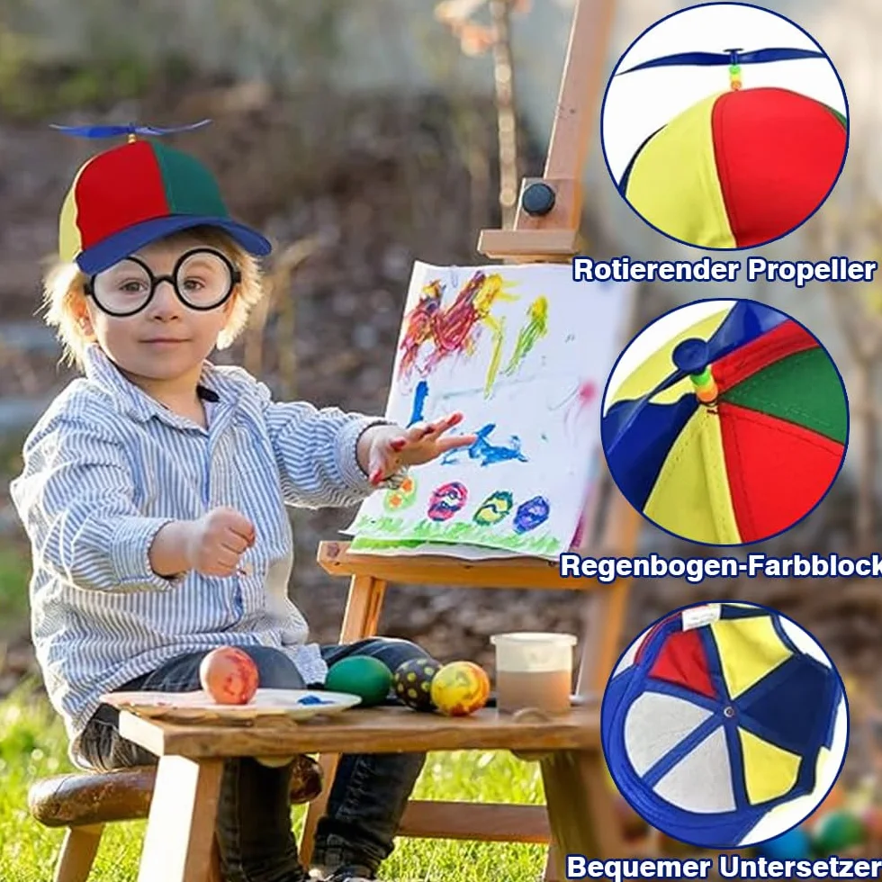 Czapka śmigła, kolorowa czapka z śmigiełką, czapka z daszkiem z idiotami, czapka z daszkiem dla dorosłych i dzieci