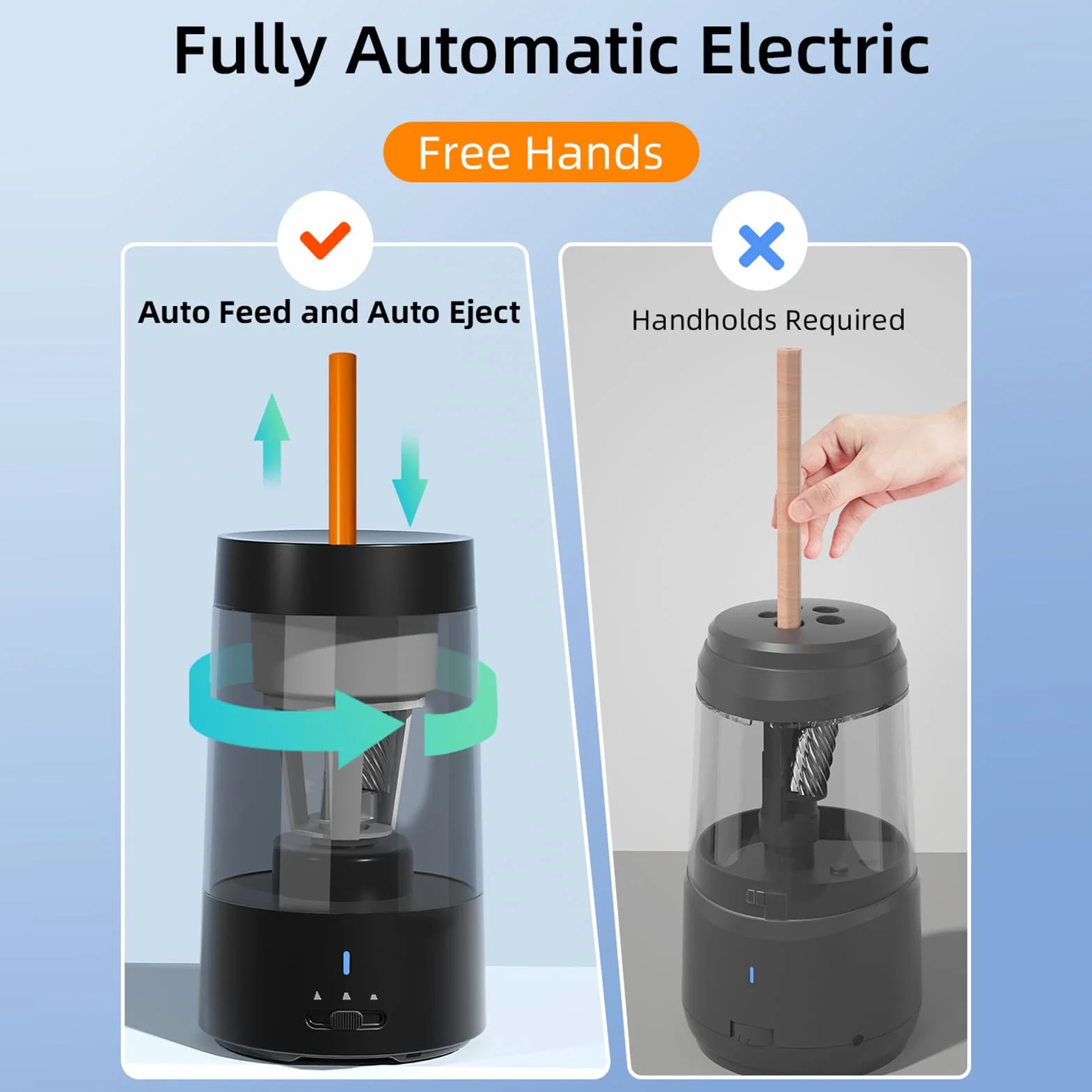 Elektryczna Temperówka do Ołówka 6-8mm, Automatyczna Temperówka do Ołówka (BLACK)