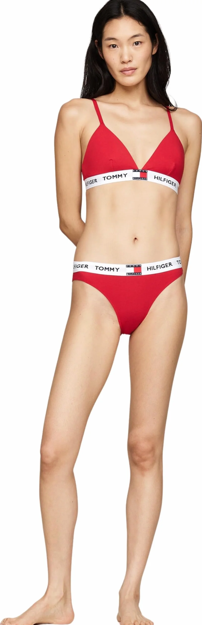 Tommy Hilfiger Damski trójkąt Rp (rozmiar zewnętrzny) UW0UW05607, trójkąt, czerwony, XL, Czerwony (podstawowy czerwony), XL