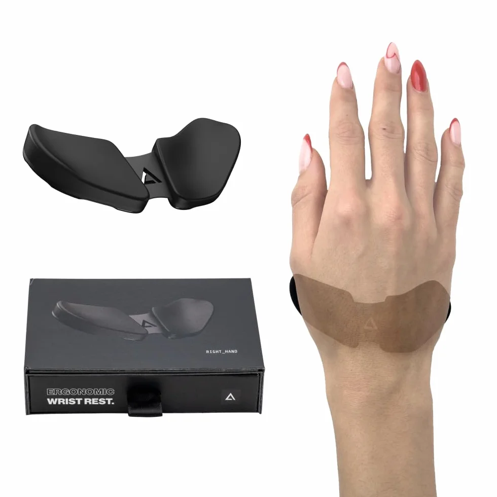 DELTAHUB Carpio 2.0 naprawdę ergonomiczna podkładka pod mysz, wsparcie cieśni nadgarstka, łagodzenie bólu, łatwe ślizganie, elegancka, do biura, laptopa, gier, dla leworęcznych, mała, szara
